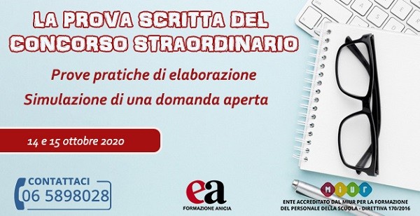 Webinar La prova scritta del concorso straordinario: prove pratiche e simulazione